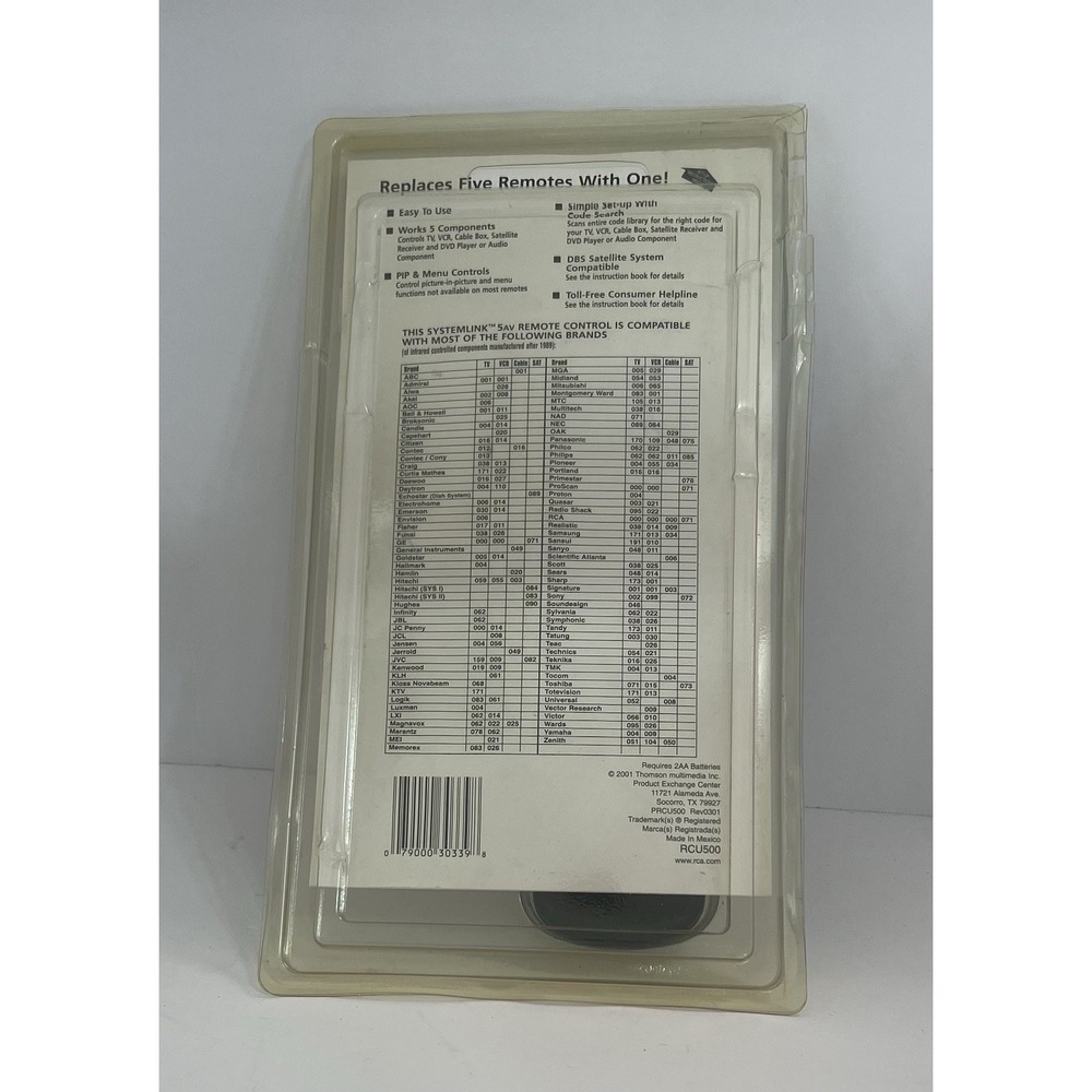 RCA Universal Remote. RCU500 New In Package - Picture 3 of 3